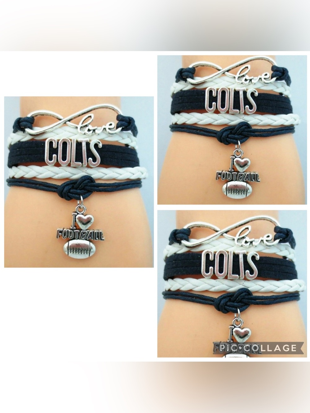 3- New Colts football team infinity bracelets